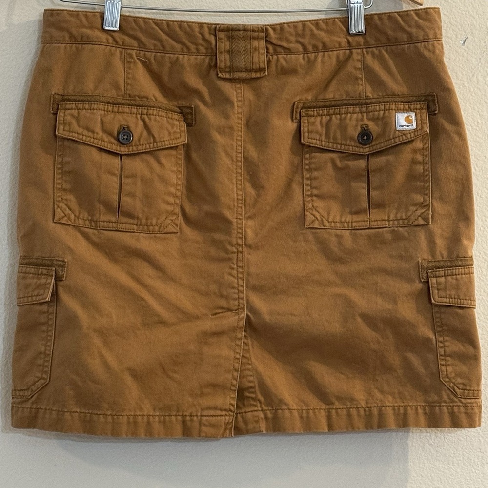 Carhartt Cargo Utility Skirt Brown Canvas Cotton Workwear Hiking Sz 14 2011